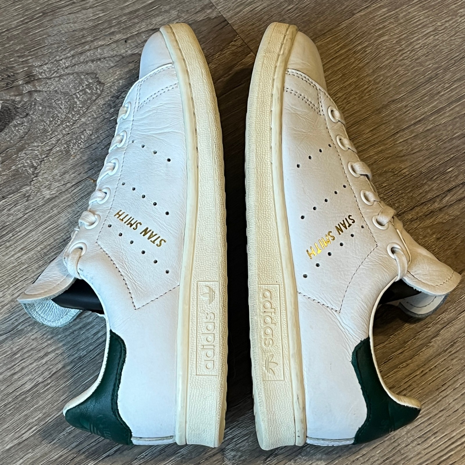 Adidas Stan Smith Tennis Sneakers White Dark Green Womens 6 Mens 5 EU 37 1/3