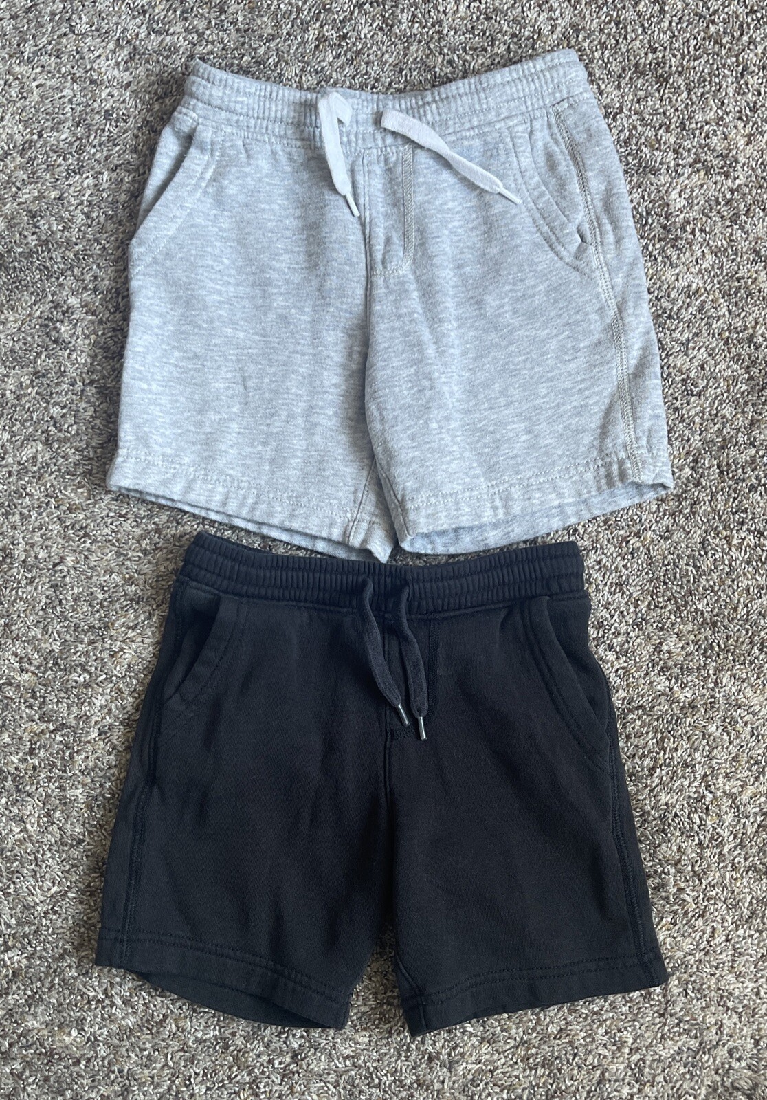 Bundle Old Navy Boys Shorts Size XS 5 Gray & Black Knit Drawstring Waist