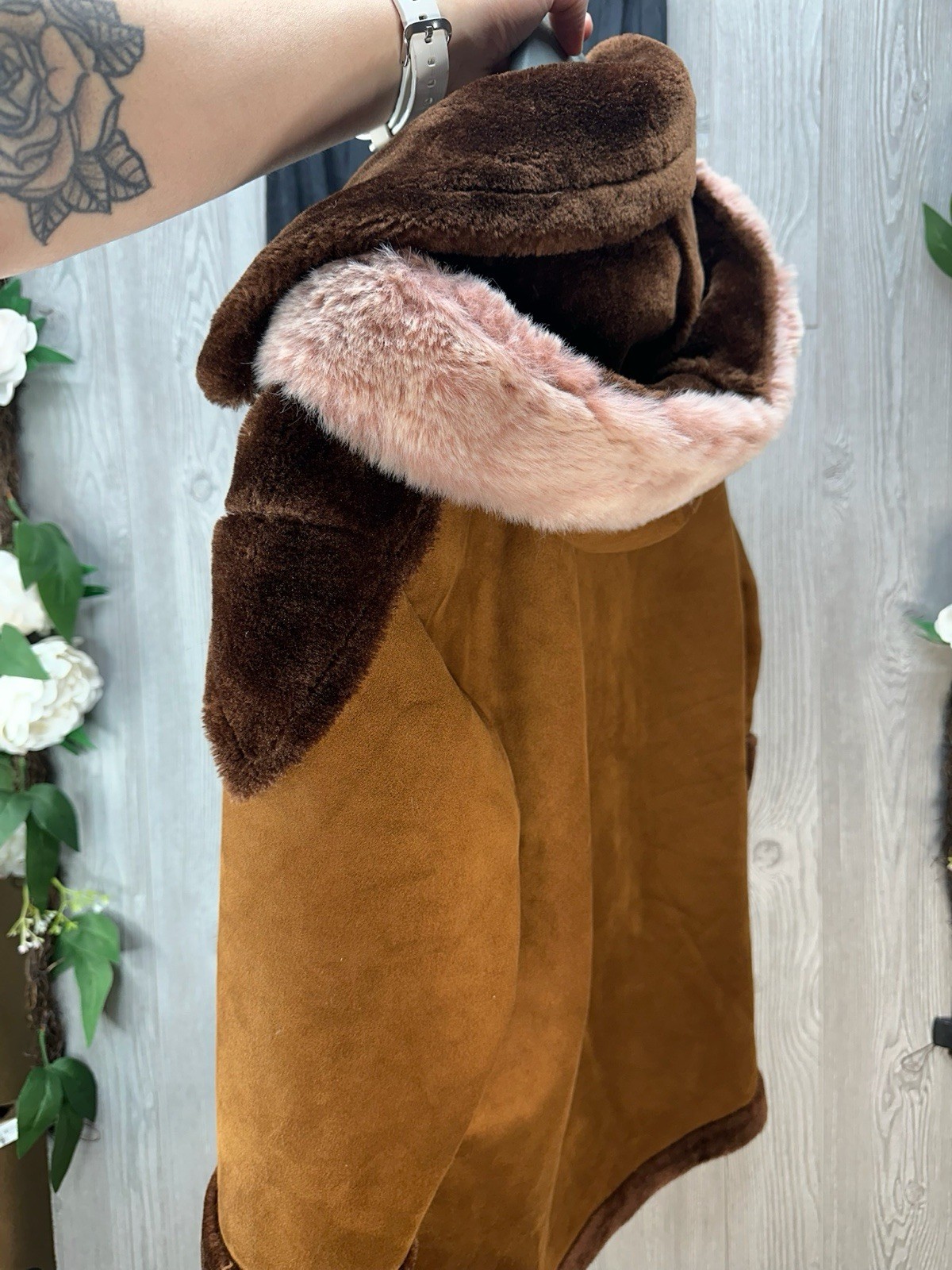 DENALI SHEARLING JACKET COAT FAUX FUR TAN BEIGE BROWN SIZE Medium Eskimo