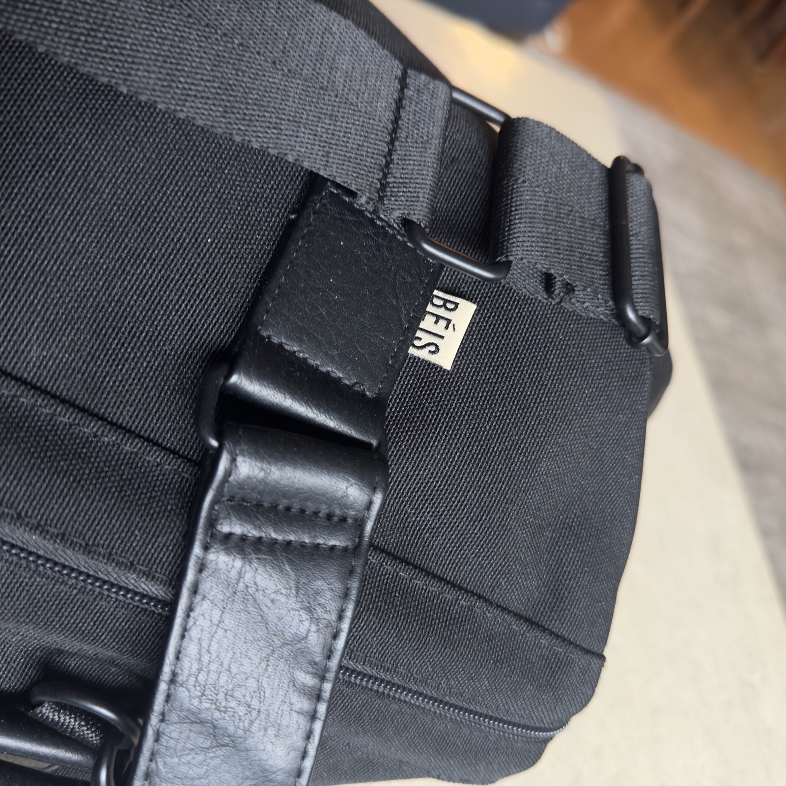 BEIS The Weekender Large Bag in Black FLAW-Missing Bottom Section 19x12x10