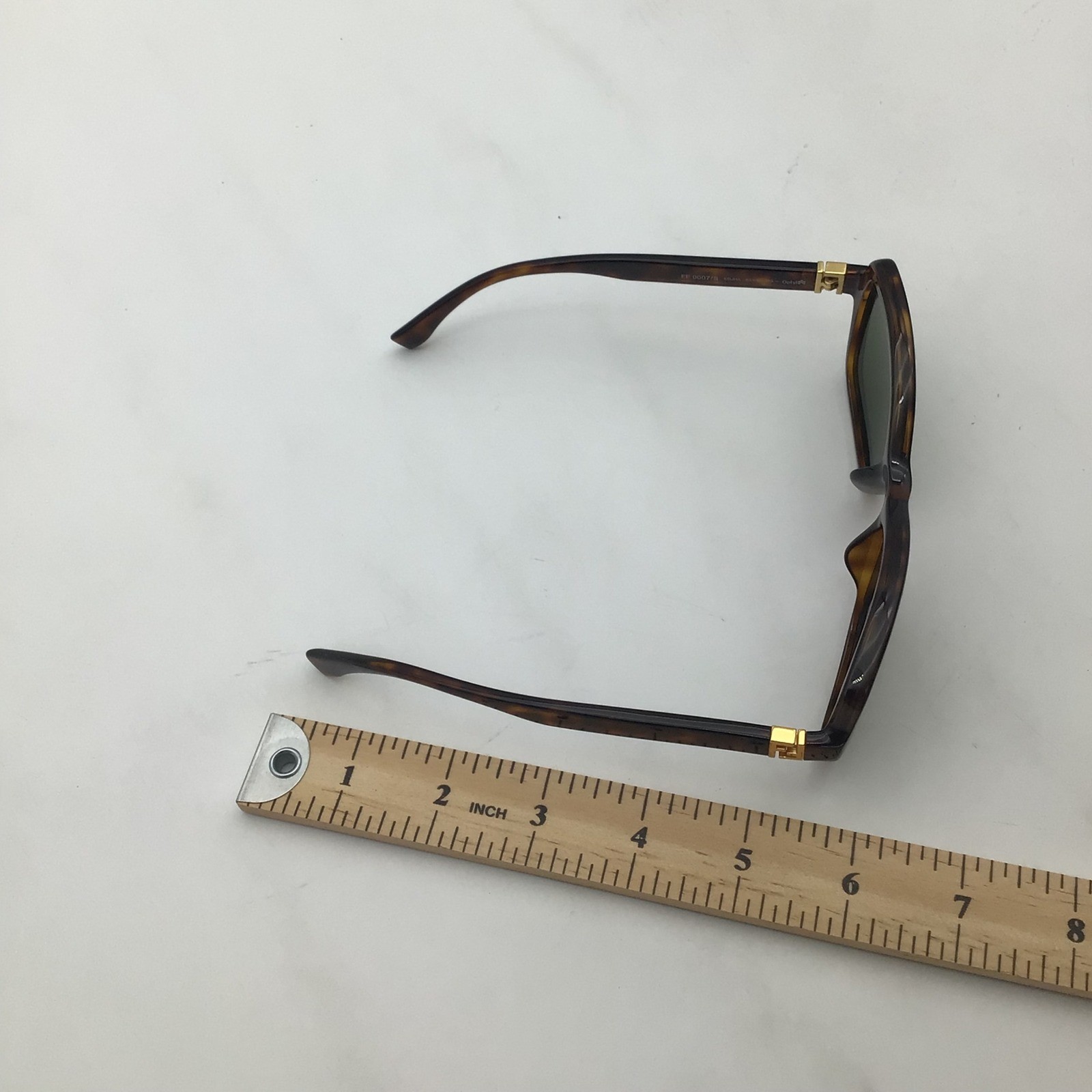 Fendi FF 0007/S Sunglasses Dark Havana Tortoise Gold FF Logo Square Italy NEW