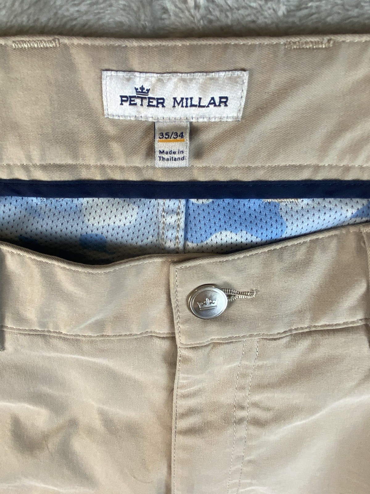 Peter Millar Crown Sport Performance Pants 35×34 Khaki Golf Travel