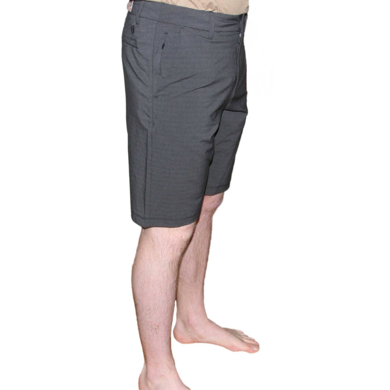Hang Ten Men’s Shorts Hybrid lightweight Quick dry Gray Black stripe NWT size 32