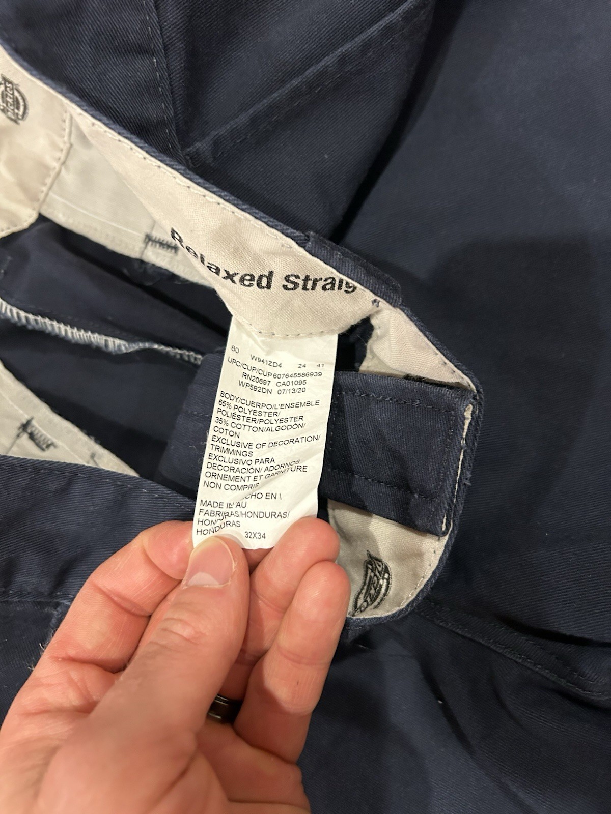Dickies Relaxed Straight Cargo Pants Mens 32×34 Navy Blue Work Pants WP592DN