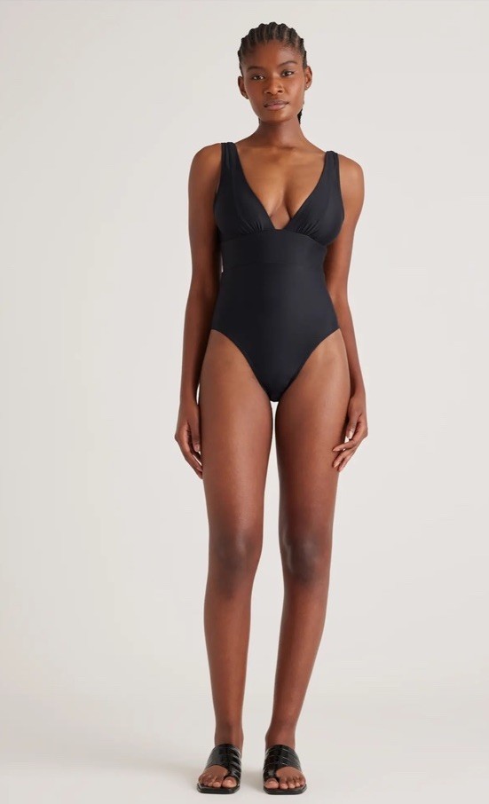NWT Quince Italian Plunge One-Piece Swimsuit You Pick Size Color NWT and Liner