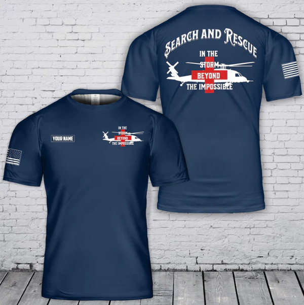 Custom Name Search and Rescue (SAR) 3D T-Shirt