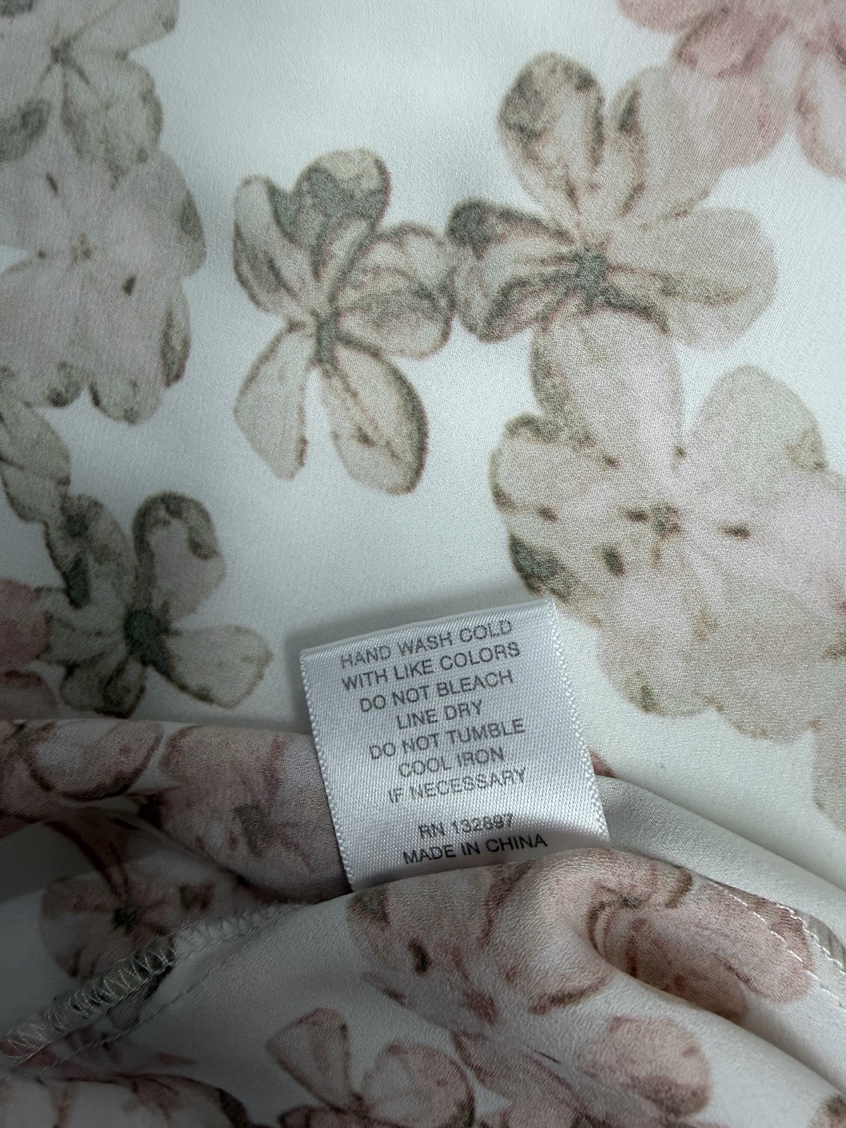 Rose + Olive Womens Tunic Size 2XL Multicolor Floral 3/4 Sleeve V-Neck