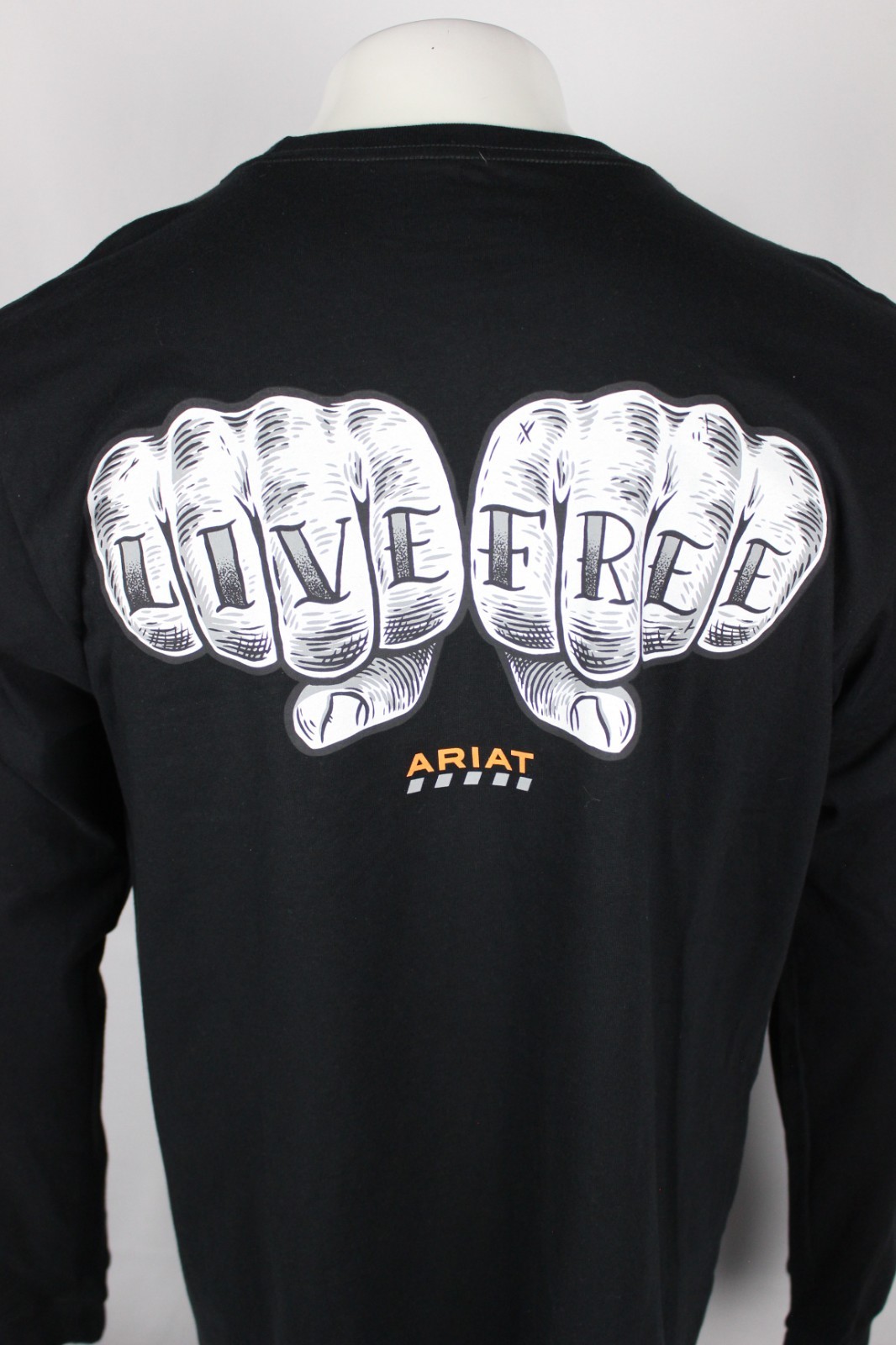 Ariat Men’s Rebar Cotton Strong Bare Knuckle Live Free Pocket T Shirt Black