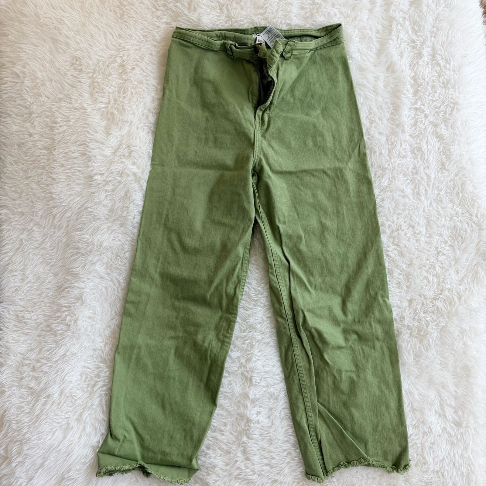 Billabong Sage Green Raw Hem Wide Leg Pants Size 31