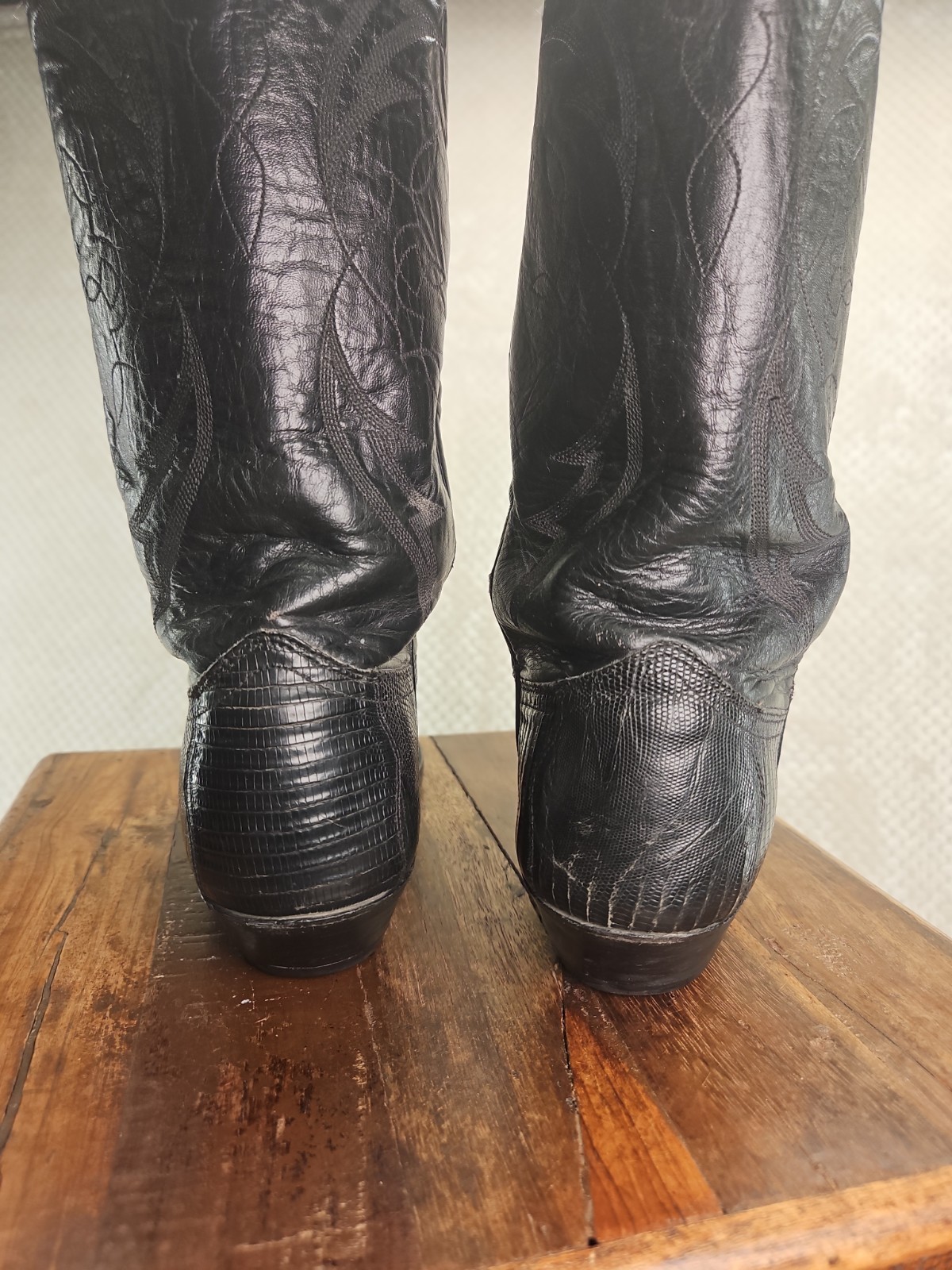 J. CHISHOLM Teju Lizard Handcrafted Leather Cowboy Boots #973 Men 8 C/D Beauties