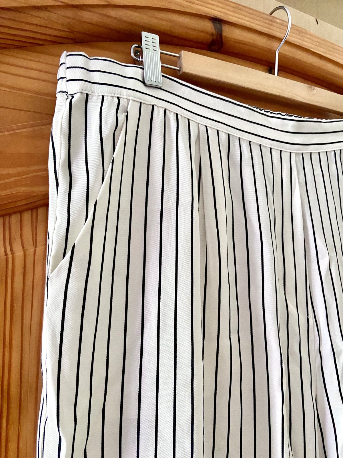 F&F White Stripe Trousers | Lightweight | Elasticated Waist | Pockets | Size 18