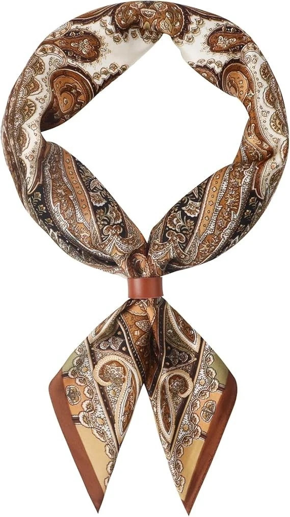 27.5 Inches Square Silk Feeling Neck Scarf for Men Necktie Silk Bandanas Pocket