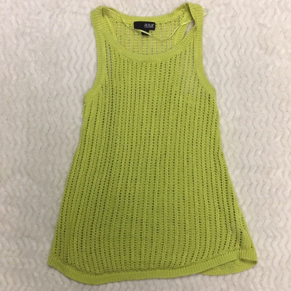 a.n.a Crochet Knit Tank Top – size XSmall Green Women’s Beach Bohemian Casual
