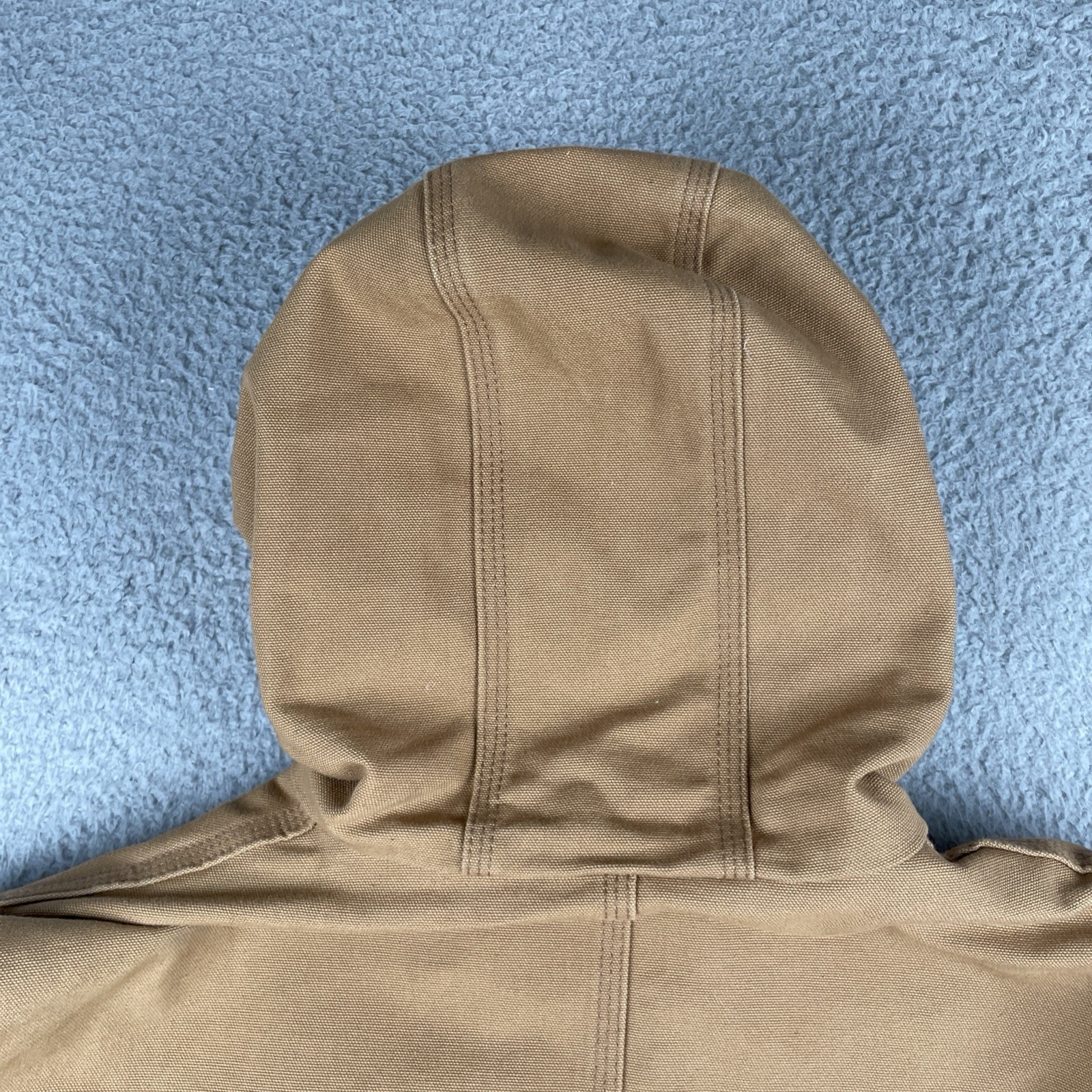 Carhartt Jacket Zip Up Hoodie Caramel Brown Fleece Lined Triple Stitched Large