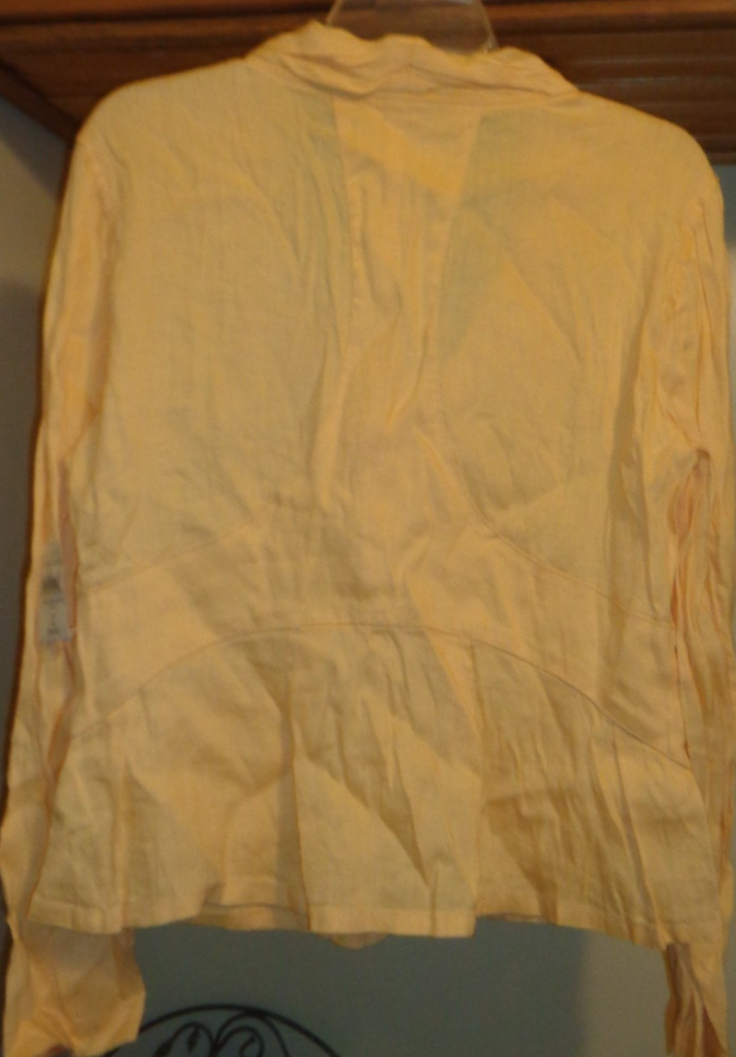 COLDWATER CREEK YELLOW SHAWL COLLAR LINEN “BYE” BLAZER JACKET NWT $99 SZ 10