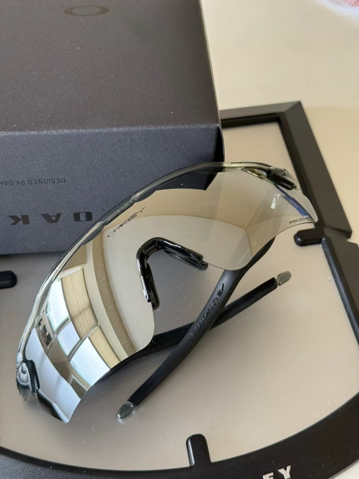 Hot Oakley OO9208 Radar EV Path Sunglasses Clear Gray Frame Prizm Mirrored Lens