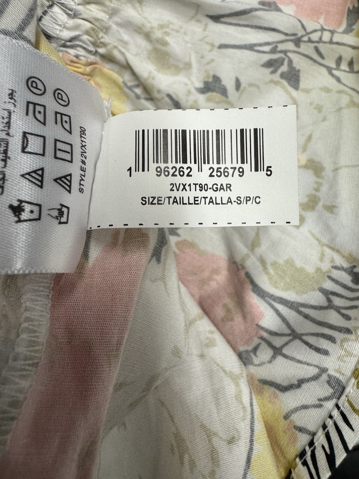 NWT BCBG Max Azaria Floral Coral & Yellow On White Ruched Peplum Tank Top US S