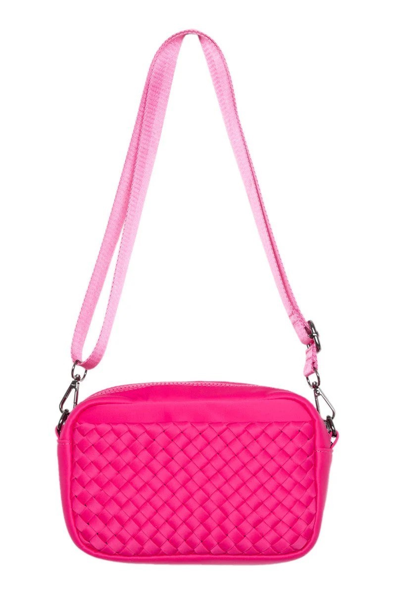 Katydid Hot Pink Woven Crossbody Bag