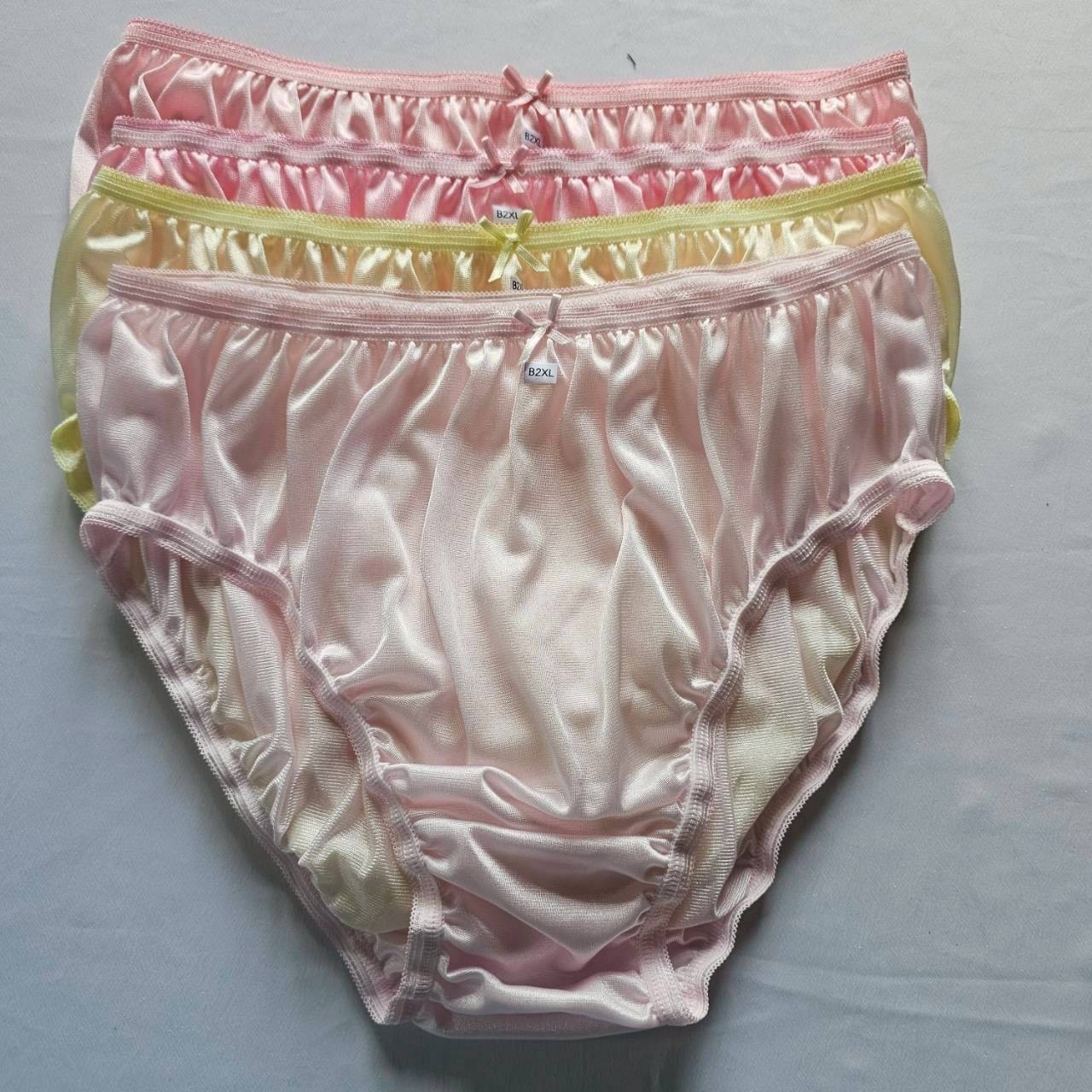 6pc Plus Underwear Mid-Waist Panties Women Mens Briefs Nylon Silky Soft 2XL/Mix
