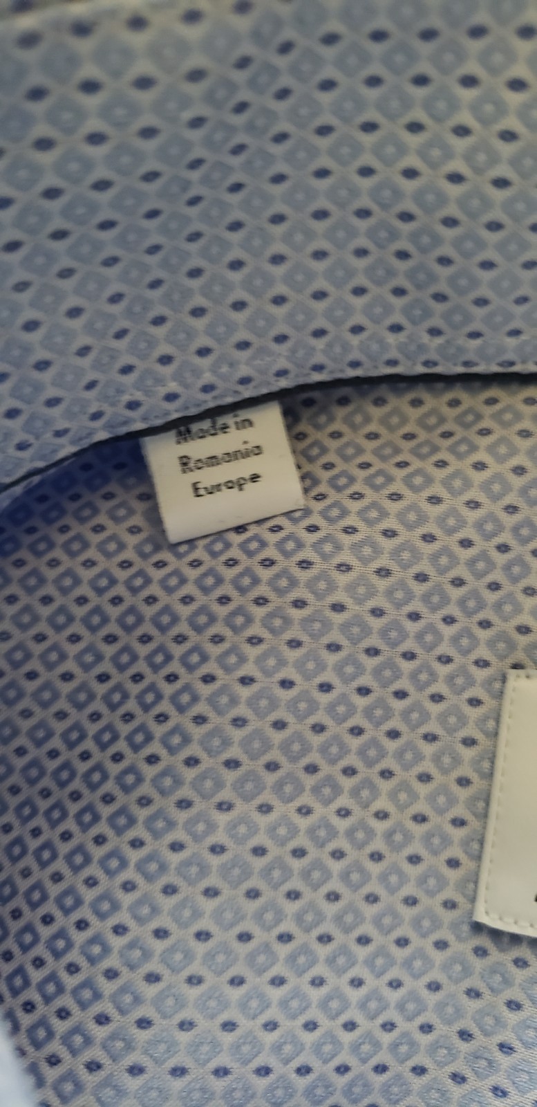 Eton Blue Print Contemporary All Cotton L/S Dress Shirt Sz 17.5/44 Quiet Luxury