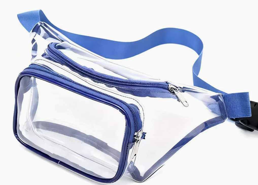 Clear USB Tote Bag PVC Zipper Stadium Approved Shoulder Handbag Purse Chest