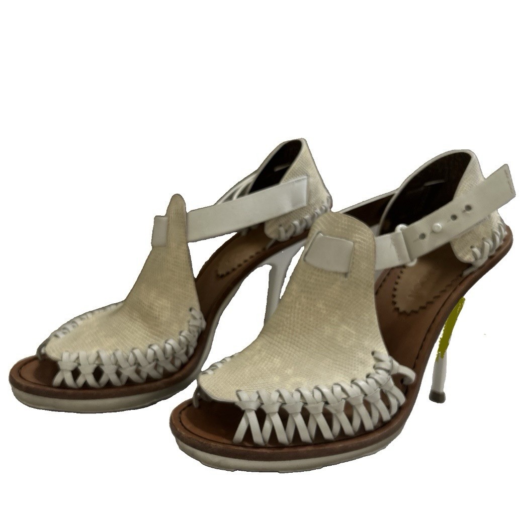 Thakoon Leather Huarache Inspired Ankle Strap Heels Womens EU 37.5 Italy