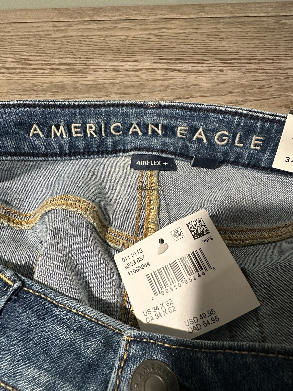 American Eagle Jeans Mens 34×32 Medium Blue Denim Slim Bootcut AirFlex Plus NWT