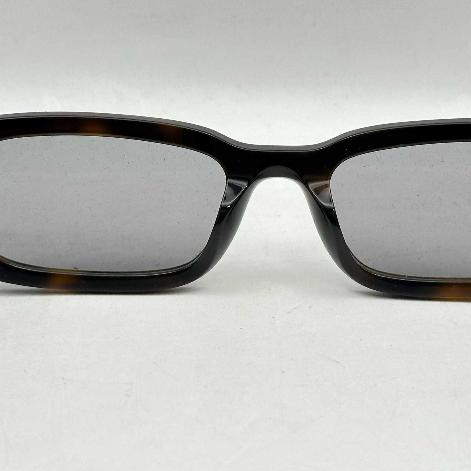 Prada Unisex Narrow Rectangle Thick Sunglasses SPRB06S Juniper Tortoise/Gray