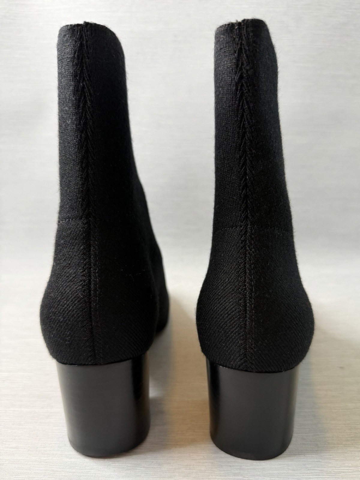Everlane The Day Boot ReKnit Black Stretch Ankle Boots Block Heel Size 9 NWB
