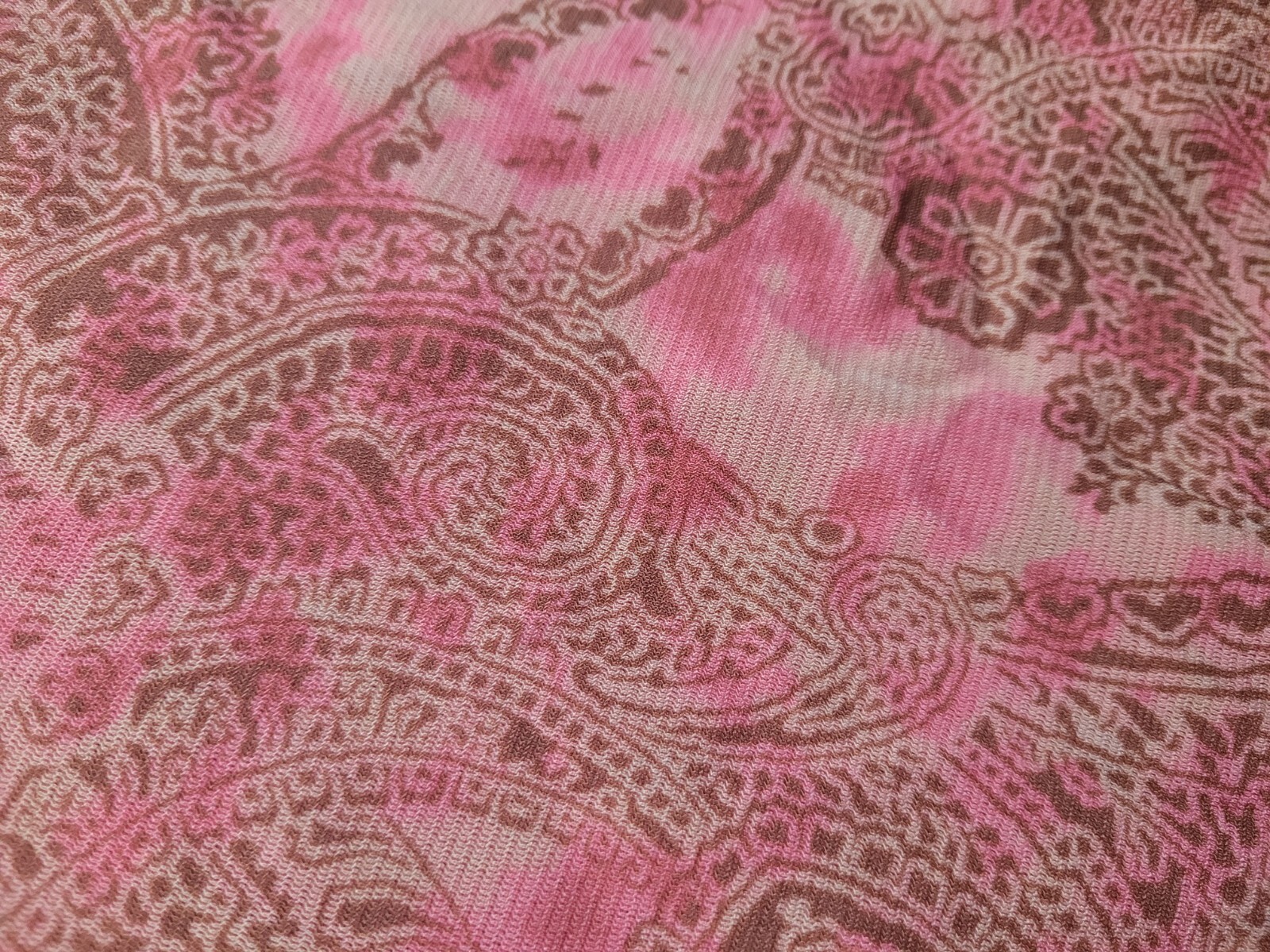 Axcess Liz Claiborne Women’s Large Paisley Sleeveless Lined Sheer blouse Pink