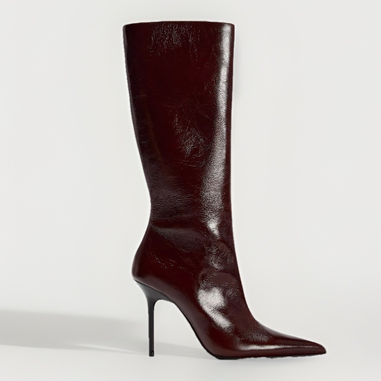 ZARA THIN HEEL LEATHER BOOTS 9US/40EU – 3003/410