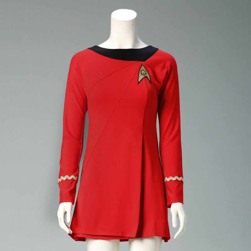 Cosplay TOS Female Duty Uniforms The Original Series Blue Gold Red Dress Costume