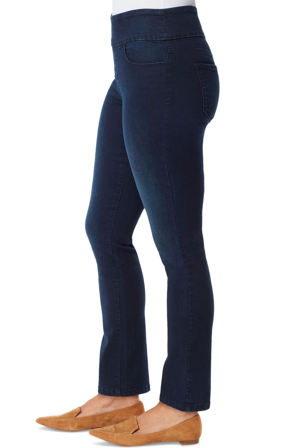 Gloria Vanderbilt Womens Amanda Pull-On Slim Straight Jeans 4 Kansas – NWT $50