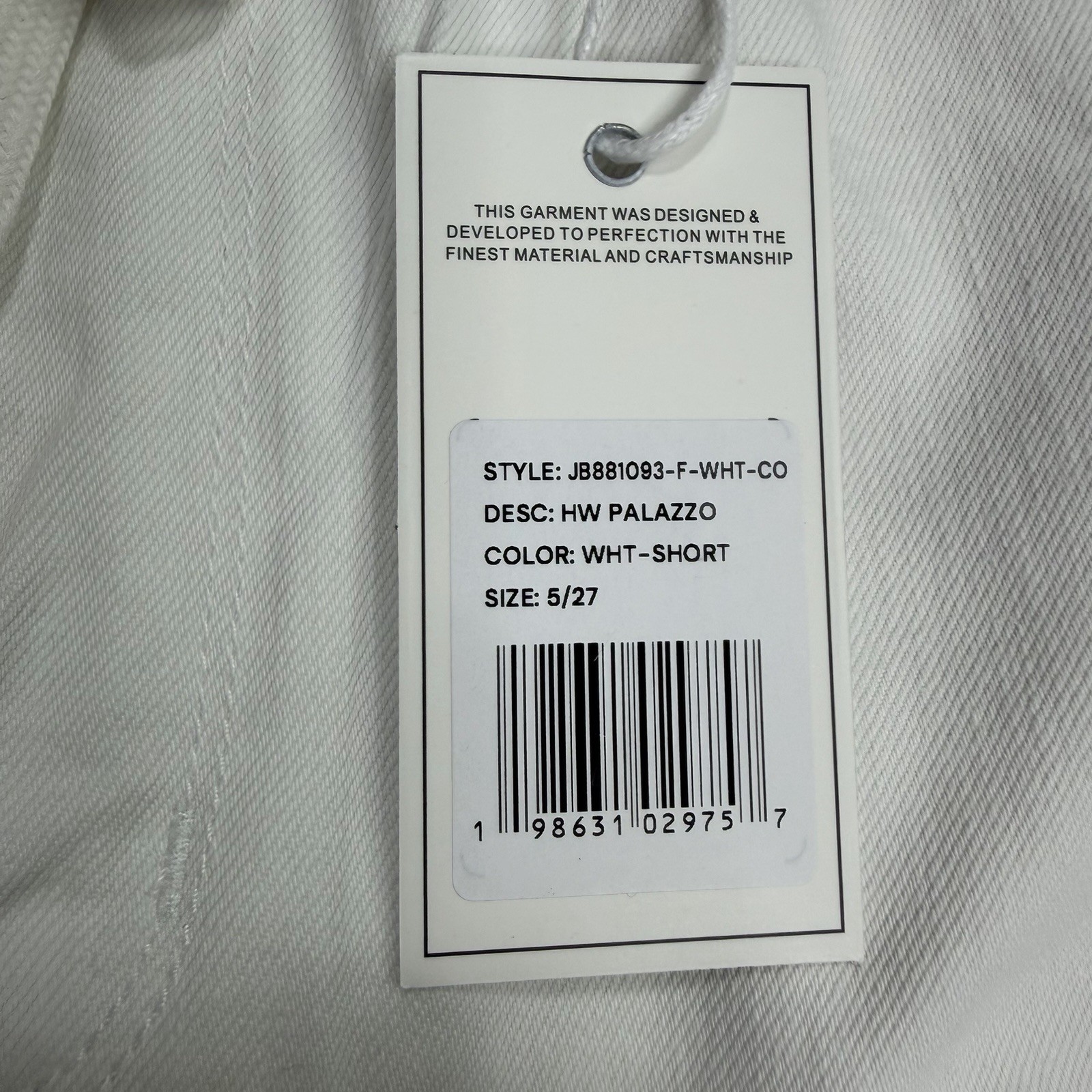 Judy Blue Jeans 5/27 Short White Palazzo Fit Wide Leg Drawstring Stretch NWT