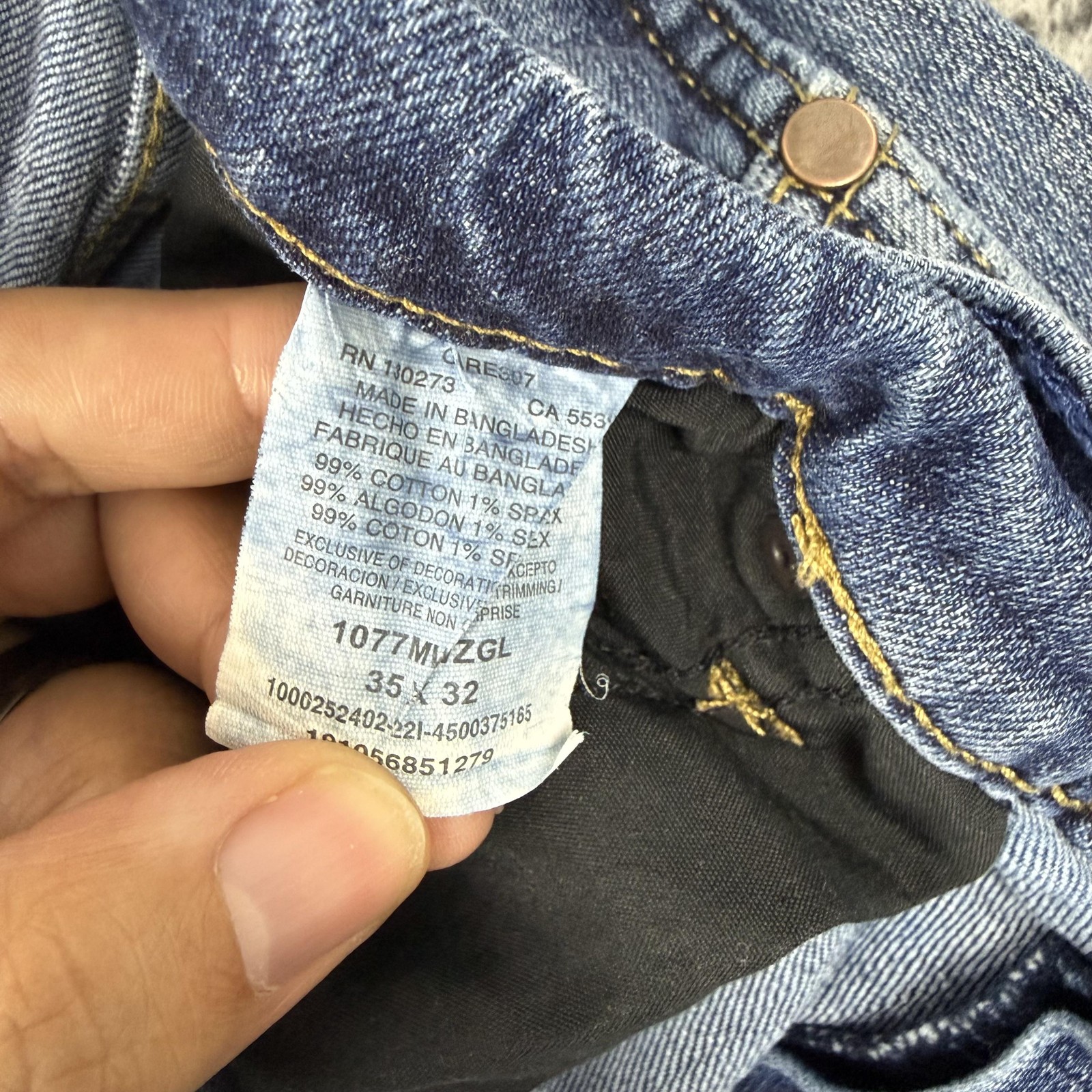 Wrangler Retro Jeans Mens 35×32 Blue Denim Slim Bootcut Stretch Medium Wash