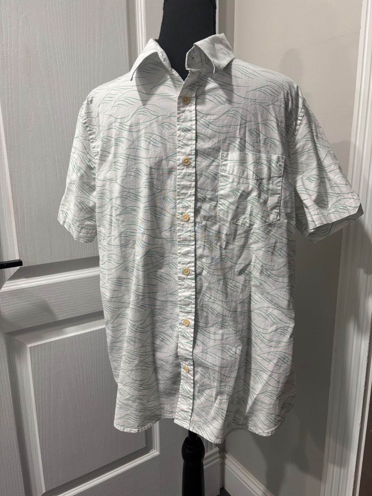 Ben Sherman Men’s Short Sleeve Button Down Size L Cotton