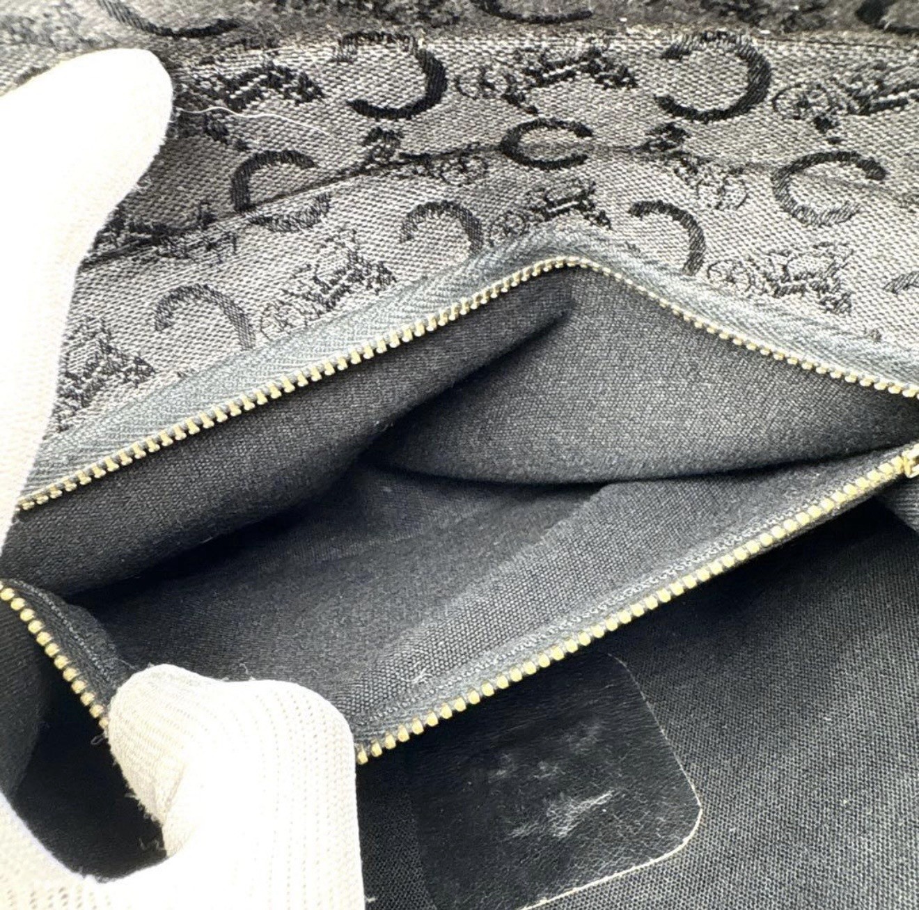 CELINE Aut Vintage C-sulky Monogram Jacquard Chain Flap Shoulder Bag