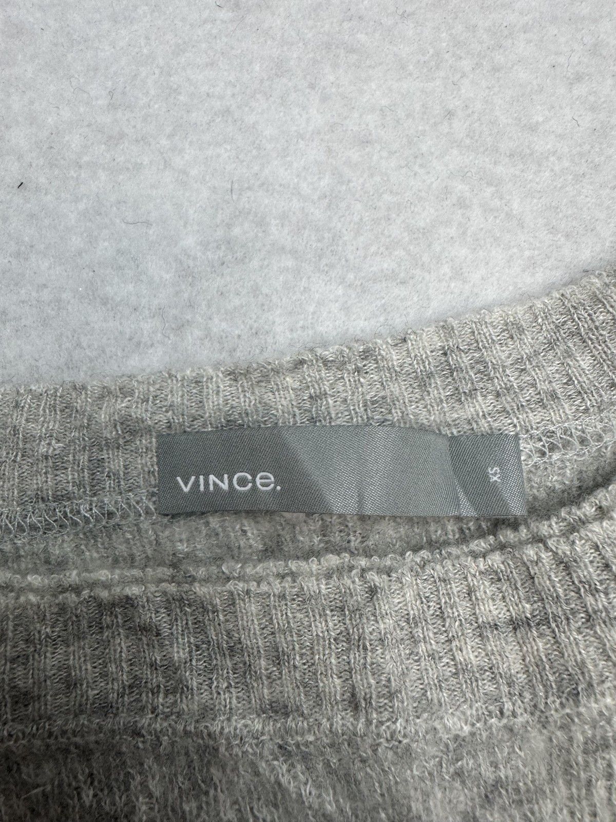 Vince Sweater Womens XS Gray Cashmere Linen Crewneck Long Sleeve Pullover Knit