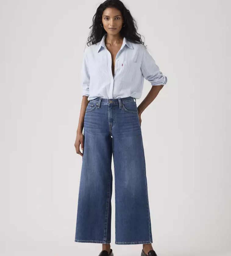 Levi’s Middy Wide-leg Ankle Lightweight Women’s Jeans, Kiss Goodbye – Dark Wash