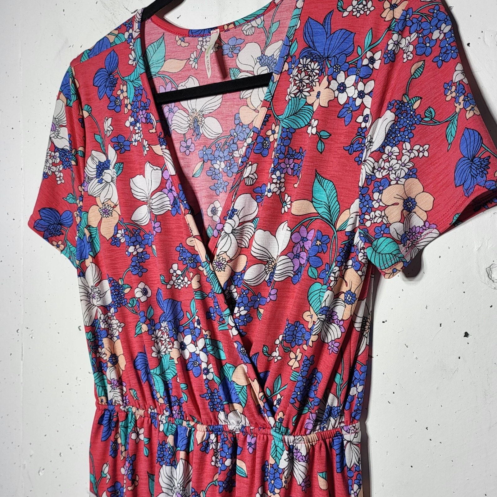 Lime n Chili Womens Faux Wrap Floral High Low Maxi Dress Size Small Boho Stretch