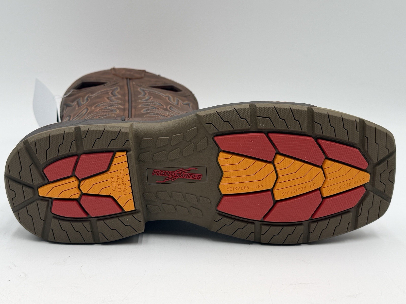NEW PHANTOM RIDER SZ 9.5 D 11″ Roper Pull On Work Boots Square Toe in BROWN