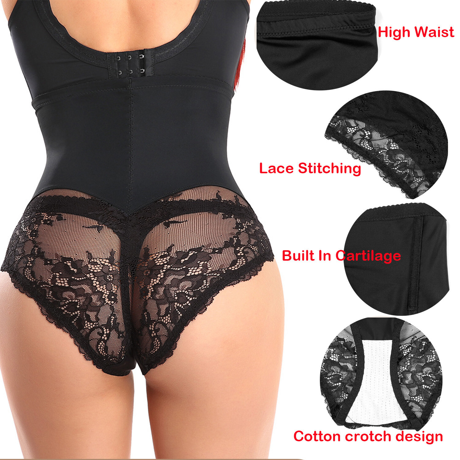 High Waist Shapewear Slimming Tummy Control Sexy Firm Panties Plus Size Women