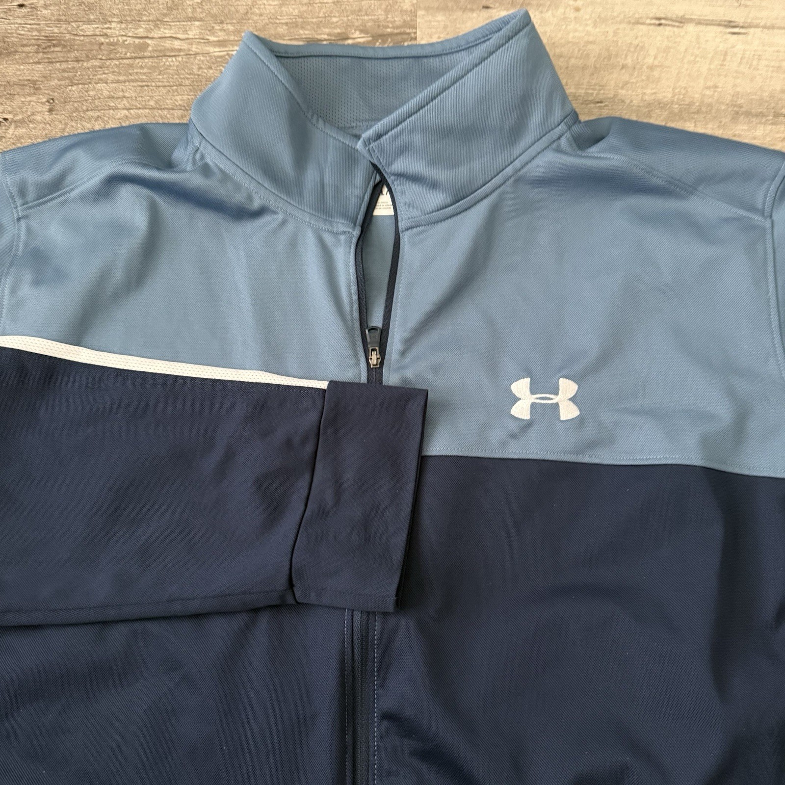 Under Armour Sportstyle Pique Track Jacket Mens 2XL Blue Full Zip Performance