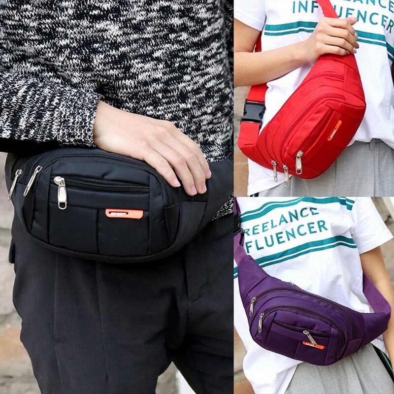 Waist Bag Fanny Pack for Men Women Hip Belt Bum Pouch Sport Travel Purse Unisex