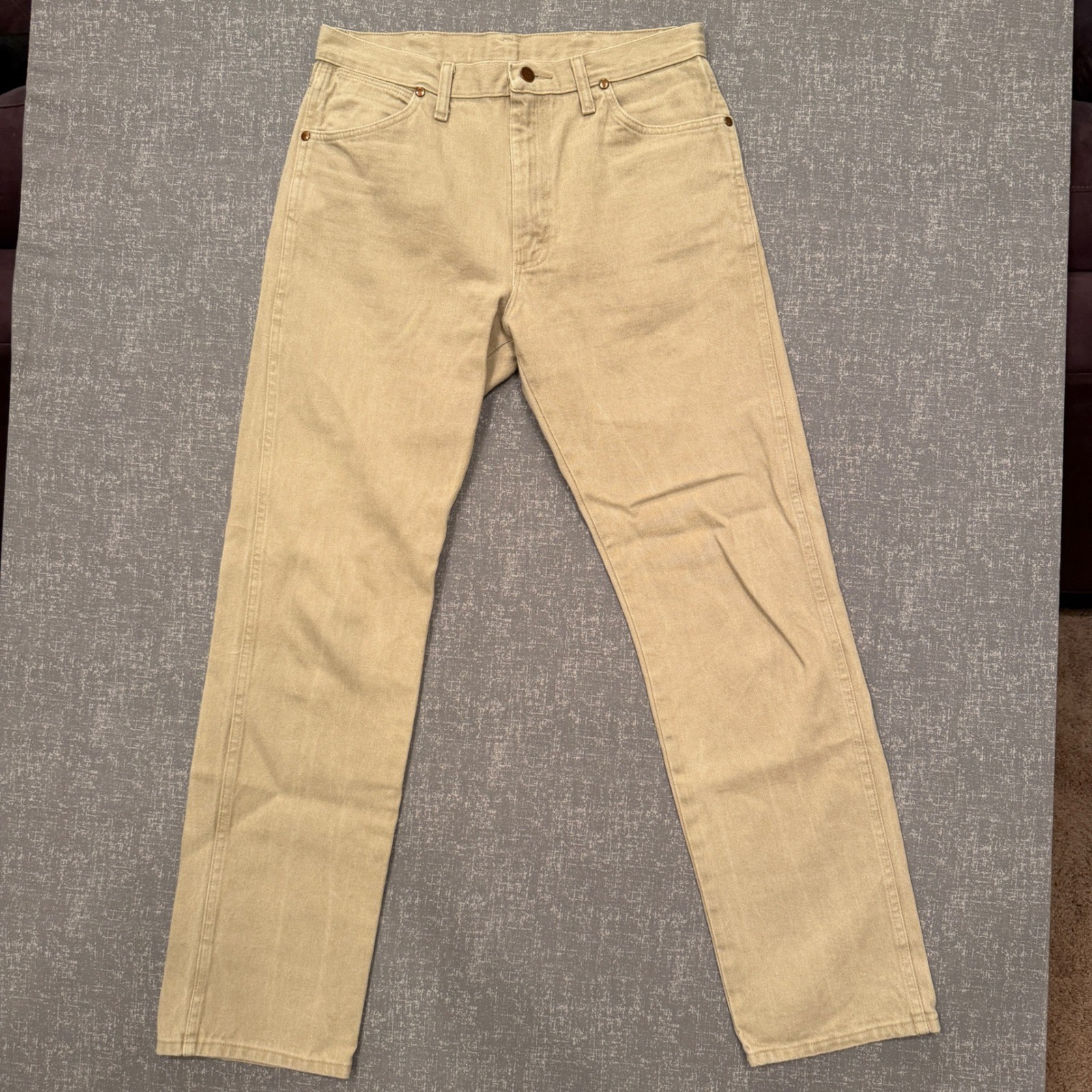 Wrangler Cowboy Cut Original Fit Tan Jeans Mens 32×34 1013MWZTN Cotton Denim