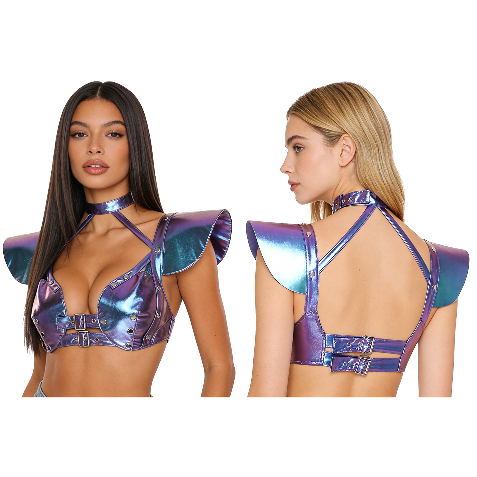 Women Top Themed Vest Rave Bustier Latex Nightwear Front Party Carnivals Camis