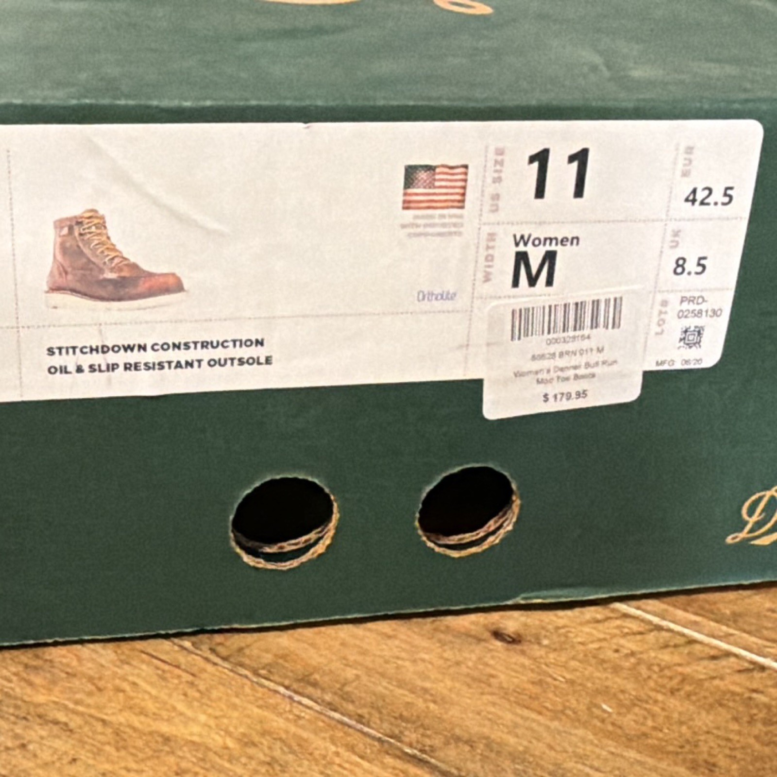 Danner Bull Run Moc Toe 6″ Brown Leather Lace-Up Work Boots Women US 11 M