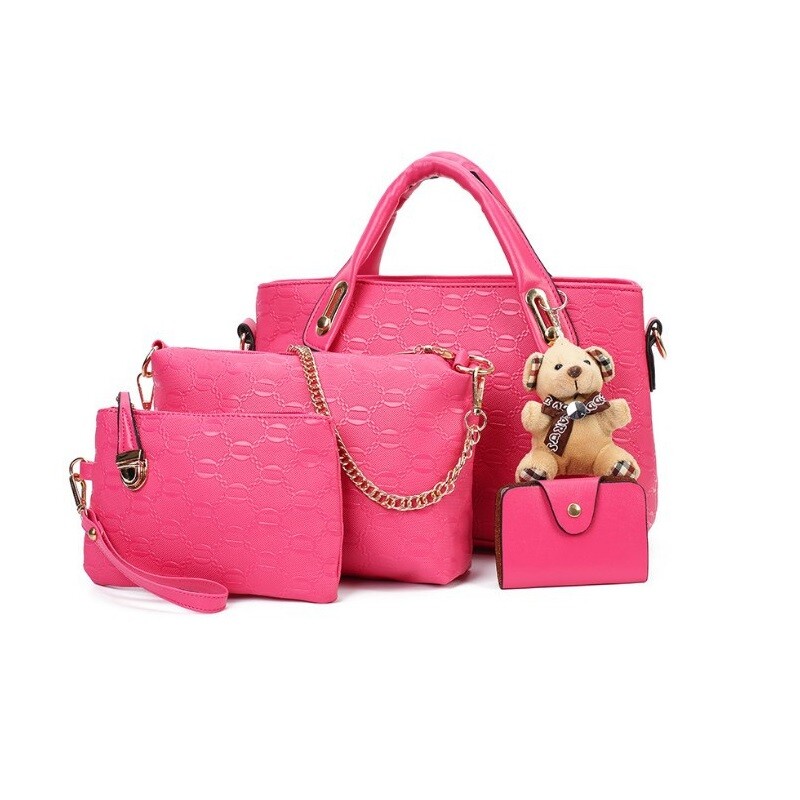 4Pcs/Set Women Lady Leather Handbags Messenger Shoulder Bags Tote Satchel Purse