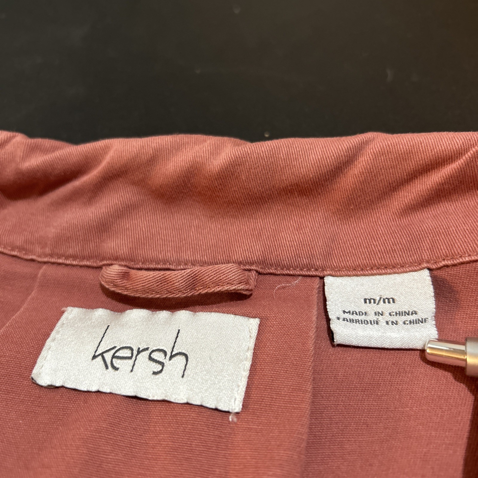 Kersh Utility Jacket Women’s M Lace Up Details Rose Snap Zipper Closure Medium