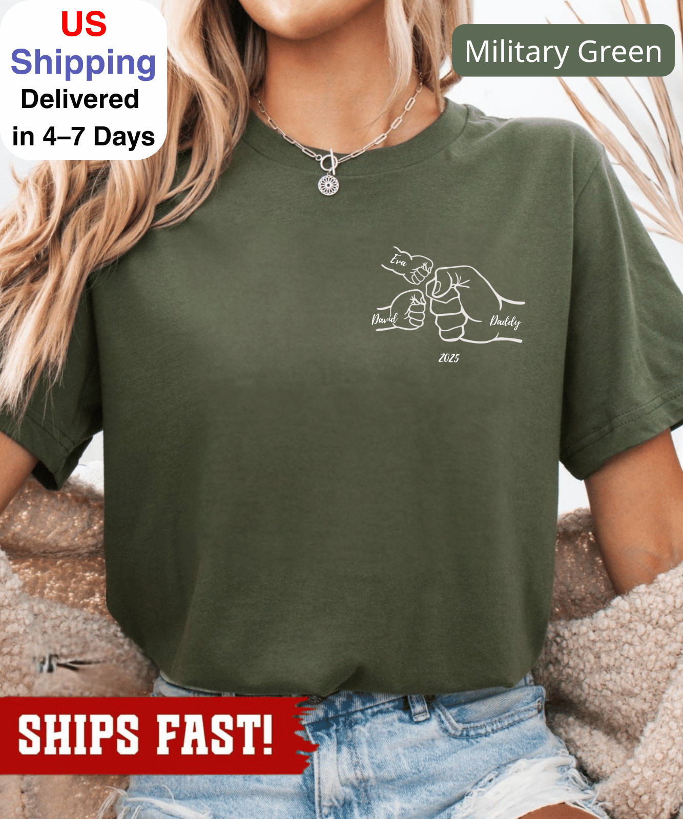 Personalised T-shirt – Father’s Day Gift – 1st Fathers day – New Dad Gift- Team